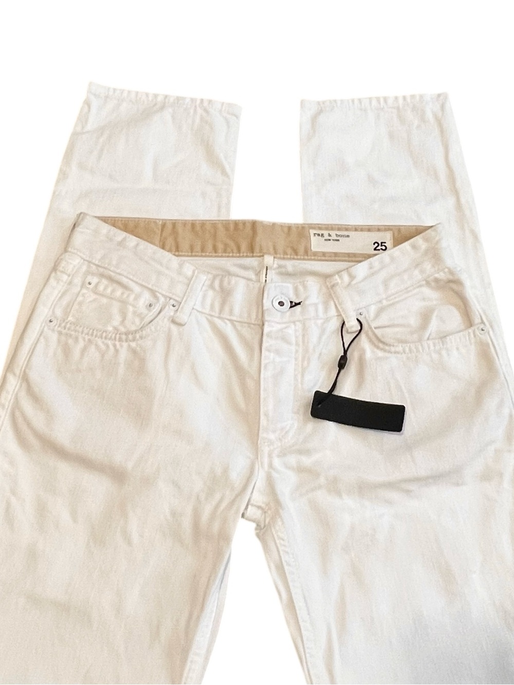 Rag & Bone New York Piper, Low-Rise Straight Leg, What/Tan Wash, Size 25 - Picture 4 of 16